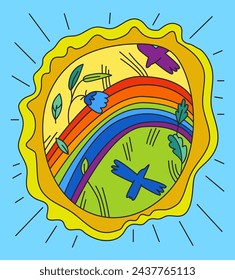 Hopecore aesthetic, philosophy based on hope and humanity. Looking for the bright side in any situation. Motivational trend. Beautiful design. Encouraging viewpoint. Bright side. Vector illustration