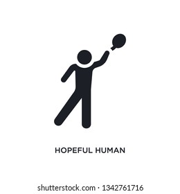 hopeful human isolated icon. simple element illustration from feelings concept icons. hopeful human editable logo sign symbol design on white background. can be use for web and mobile