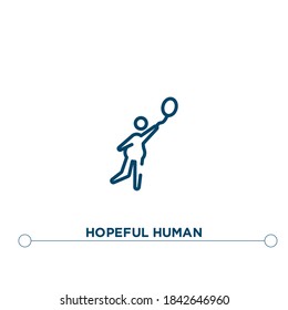 hopeful human outline vector icon. simple element illustration. hopeful human outline icon from editable feelings concept. can be used for web and mobile
