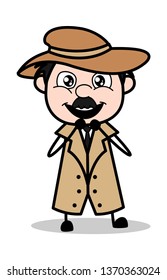Hopeful - Retro Cartoon Police Agent Detective Vector Illustration