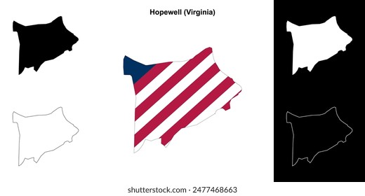 Hopewell County (Virginia) outline map set