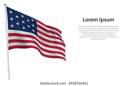 Hopkinson waving historical flag, symbolizing early American independence.