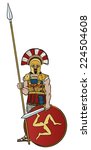 Hoplite in full gear - vector image.