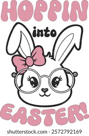 Hoppin' Into Easter Bunny T-Shirt Design