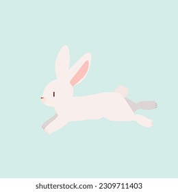 hopping bunny cute simple illustrator 