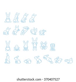 Hopping Bunny Rabbit animation sequence of images.