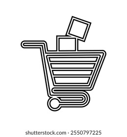hopping cart icon  isolated on white background