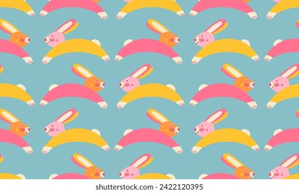 Hopping Easter conejito rosa amarillo azul vintage 5000 GS