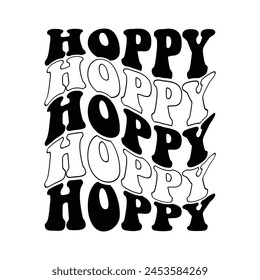 Hoppy easter funny wave design