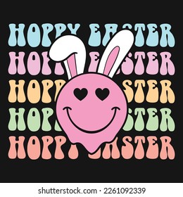 Hoppy Easter Smile Face Vector T-shirt