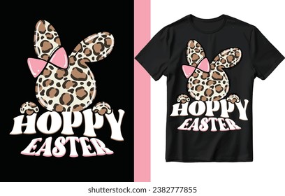 Hoppy easter t shirt design, easter t shirt design, bunny t shirt design.