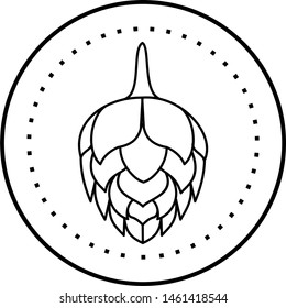Hops and beer farm market icon in outline style. Coloring template for modification and customizing  according to a specific task