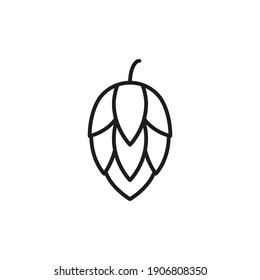 Hops, beer, icon. Vector sign in a simple style isolated on a white background