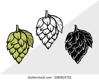 Hops, Beer Hops, Printable Vector Illustration