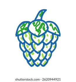 lúpulo cerveja produção ícone doodle esboço vetor. lúpulo cerveja produção sinal. ilustração símbolo isolado