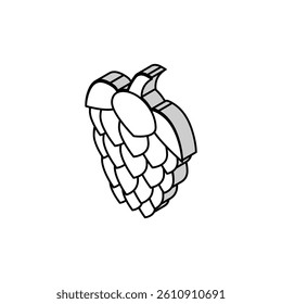 hops beer production isometric icon vector. hops beer production sign. isolated symbol illustration
