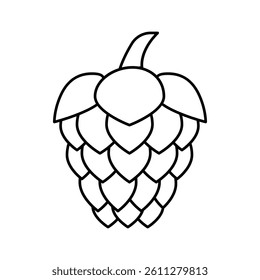 hops beer production line icon vector. hops beer production sign. isolated contour symbol black illustration