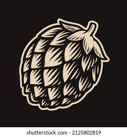 hops crop vector illustration on dark background