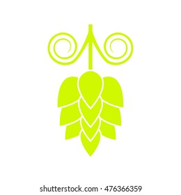 Hops flower or strobiles icon isolated on white background. Hop beer sign. Vector illustration.