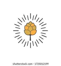 logotipo de la plantilla de vectores de hops fruts