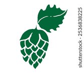 Hops green icon illustration on white