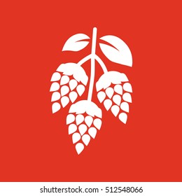 Hops icon. Beer and hop, Hops symbol. UI. Web. Logo. Sign. Flat design. App.Stock vector