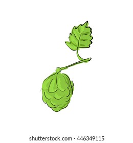 Hops icon in cartoon style isolated on white background. Plants symbol