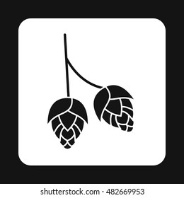 Hops icon in simple style isolated on white background. Plant symbol vector illustration