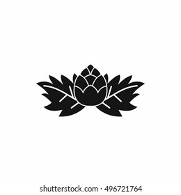 Hops icon in simple style isolated on white background. Plants symbol