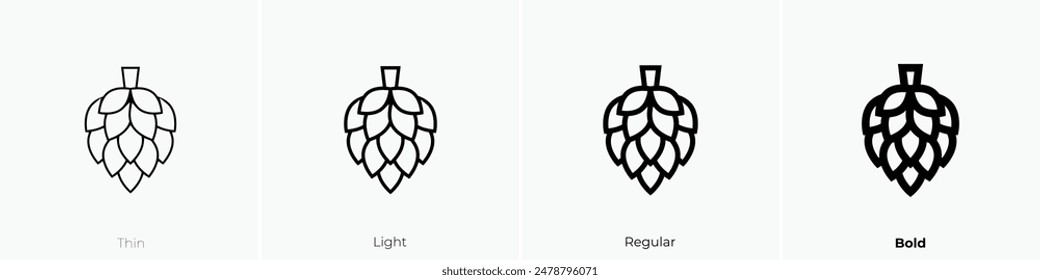hops icon. Thin, Light Regular And Bold style design isolated on white background