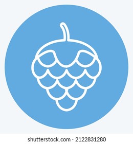 Hops Icon in trendy blue eyes style isolated on soft blue background