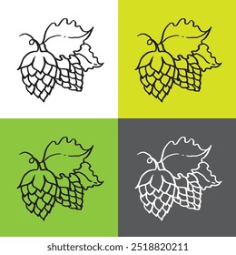 Hops icons vector illustration on different color