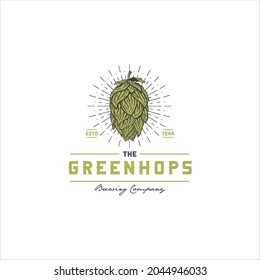 Hops Logo Design Vector Image