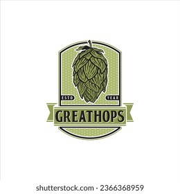 Hops Logo Design Vector Image