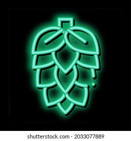 Hops Nature Plant neon light sign vector. Glowing bright icon Hops Nature Plant sign. transparent symbol illustration