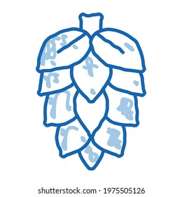 Hops Nature Plant sketch icon vector. Hand drawn blue doodle line art Hops Nature Plant sign. isolated symbol illustration