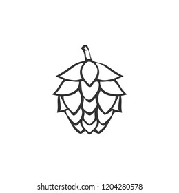 Hops outline logo icon design template vector