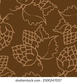 Hops Pattern beige linear on brown