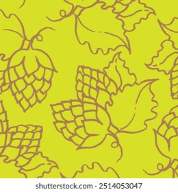 Hops Pattern brown linear on green