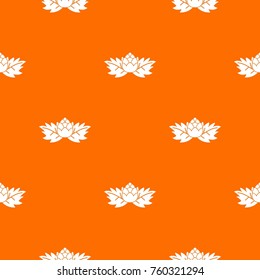 Hops pattern repeat seamless in orange color for any design. Vector geometric illustration