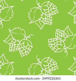 Hops Pattern white linear on green color