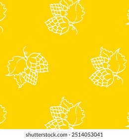 Hops Pattern white linear on yellow color