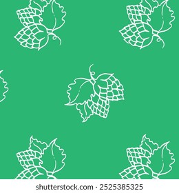 Hops Pattern white linear on green color