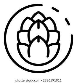 Hops plant icon outline vector. Beer hop. Malt cone