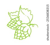 Hops vector green linear icon illustration