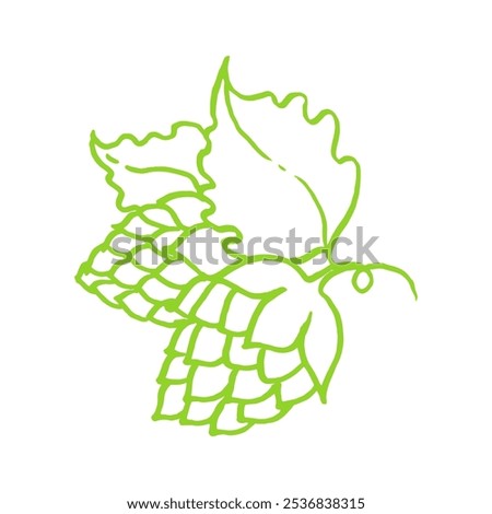 Hops vector green linear icon illustration