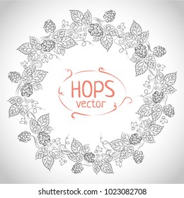 Hops. Vector illustration. all out circle