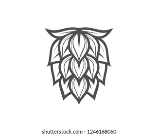 Hops Vector Illustration, simple, on white background