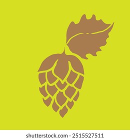 Hops vector linear brown color icon illustration