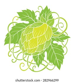 Hops vector visual graphic icons, design or logos, ideal for beer, stout, ale, lager, bitter labels and packaging
